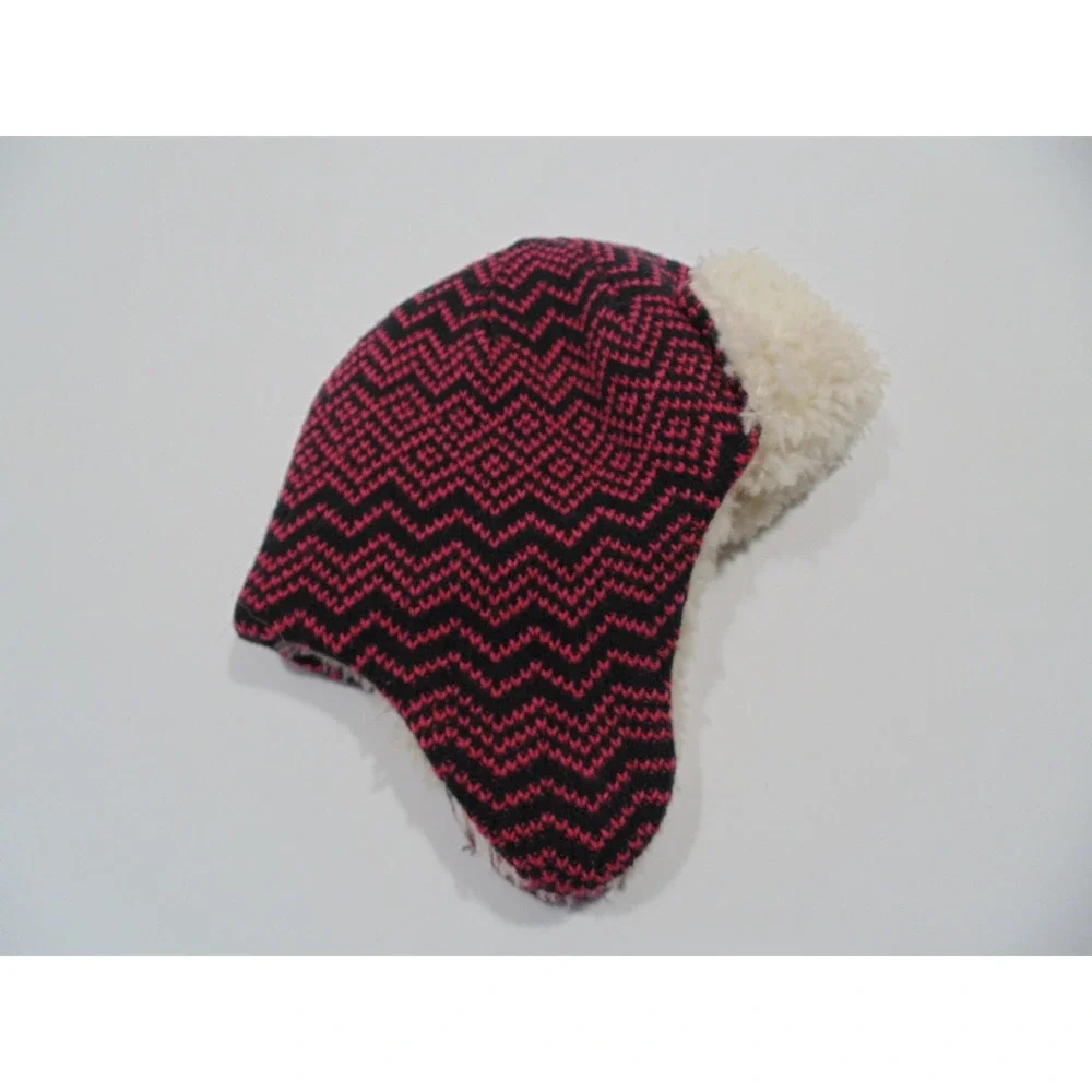 Kid's Columbia Winter Trapper‎ Hat w/Ear Flaps Size S/M Youth Black / Pink